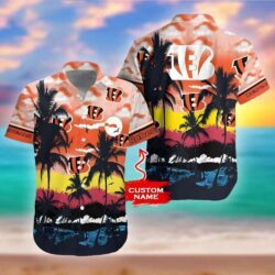 Personalized NFL Cincinnati Bengals Palm Tree Hawaiian Shirt