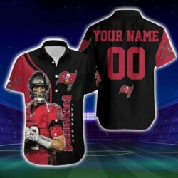 Personalized Quarterback Glory – Tom Brady Posture Tampa Bay Buccaneers Hawaiian Shirt