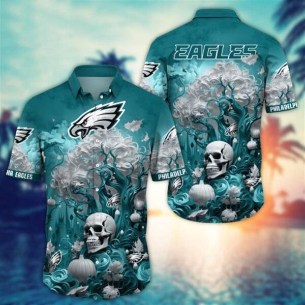 Philadelphia Eagles Halloween Skull Pumpkin – NFL Hawaiian Shirt