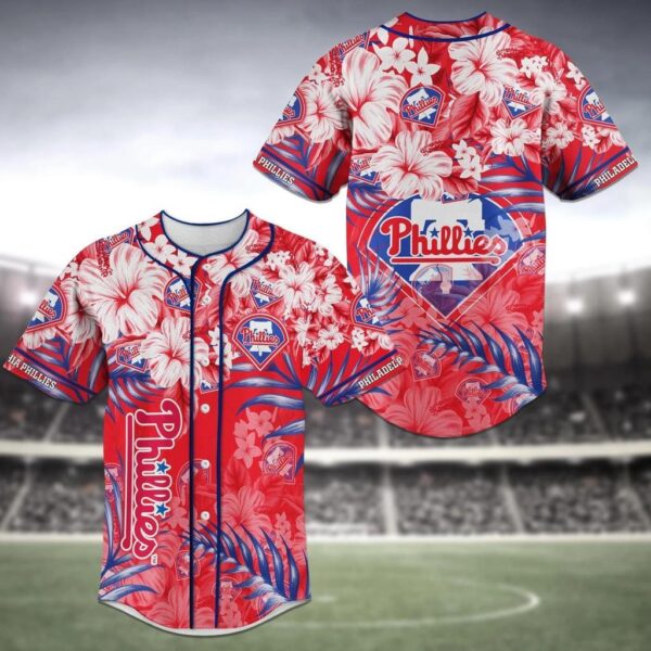 Philadelphia Phillies MLB Baseball Jersey Shirt Flower