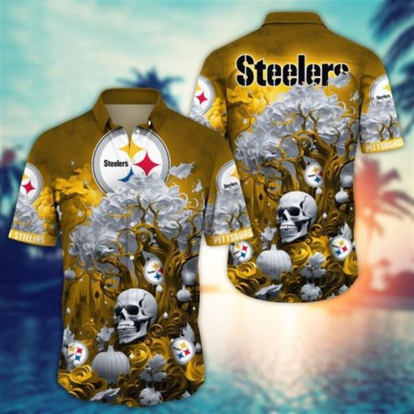 Pittsburgh Steelers Halloween Skull Pumpkin – NFL Hawaiian Shirt