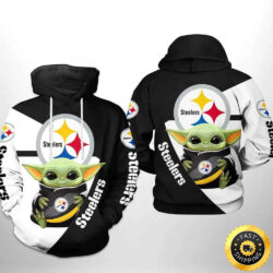 Pittsburgh Steelers NFL Baby Yoda Team 3D Hoodie All Over Print