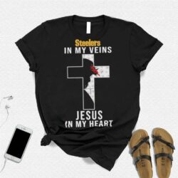 Pittsburgh Steelers NFL In My Veins Jesus In My Heart Cross 2024 T Shirt