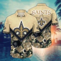 Saints Tropical Night Floral Hawaiian Shirt