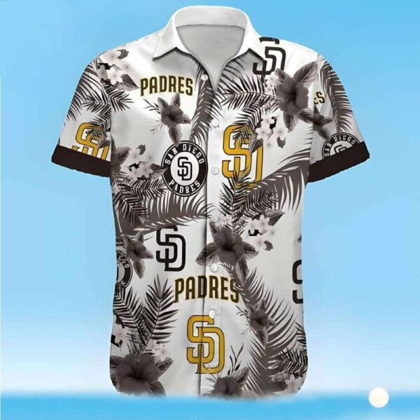 San Diego Padres Monochrome Palm MLB Hawaiian Shirt