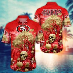 San Francisco 49ers Halloween Skull Pumpkin – NFL Hawaiian Shirt