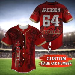 San Francisco 49ers NFL Baseball Jersey Shirt with Personalized Name