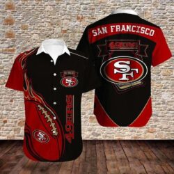 San Francisco 49ers Sizzling Football Flames Aloha Shirt