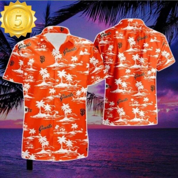 San Francisco Giants Game Day Hawaiian Shirt – Vibrant Orange Palms