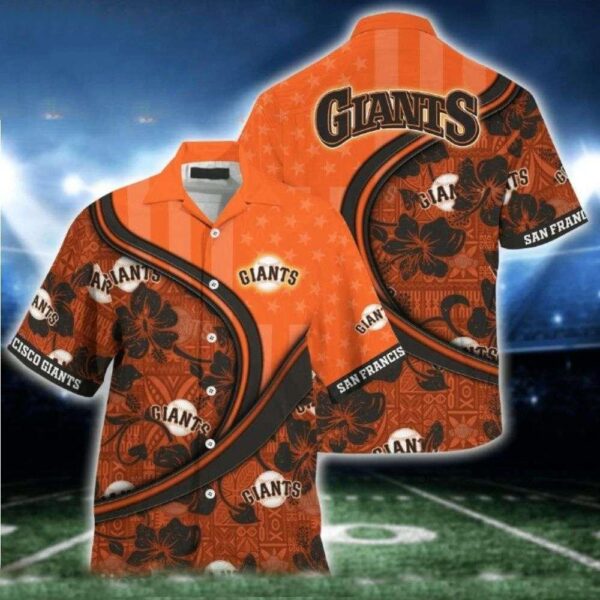 San Francisco Giants Us Flag Patterns Hawaiian Shirt