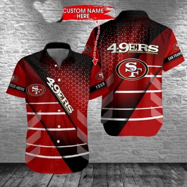 San Francisco Gridiron Glory Red Starburst Customizable Hawaiian Shirt