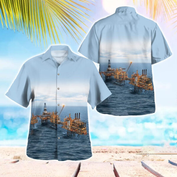 Scotland Buzzard Offshore Drilling Rig Aloha Hawaiian Shirt