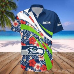 Seahawks Floral Field Rush Hawaiian Shirt – Vivid Blossoms And Stripes