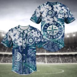 Seattle Mariners MLB Baseball Jersey Shirt Flower