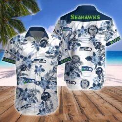 Seattle Seahawks Floral Majesty Customizable Hawaiian Shirt