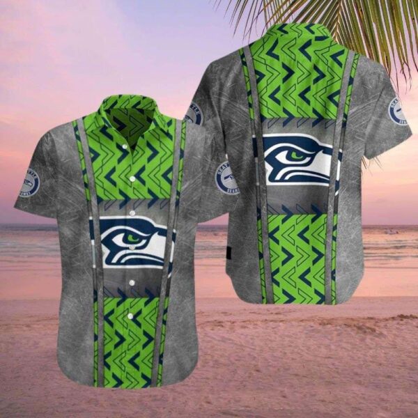 Seattle Seahawks Geometric Camo Precision Aloha Shirt