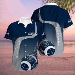 Seattle Seahawks Gridiron Glory Aloha Shirt – Team Spirit Blue And Grey