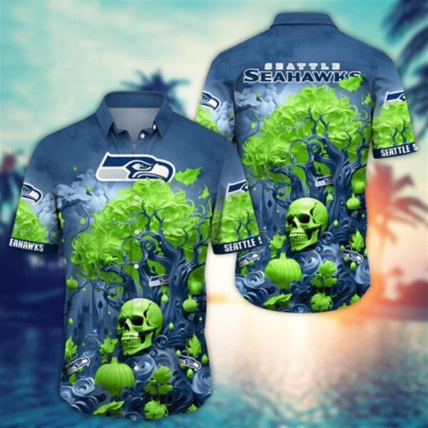 Seattle seahawks Halloween Skull Pumpkin – NFL Hawaiian Shirt