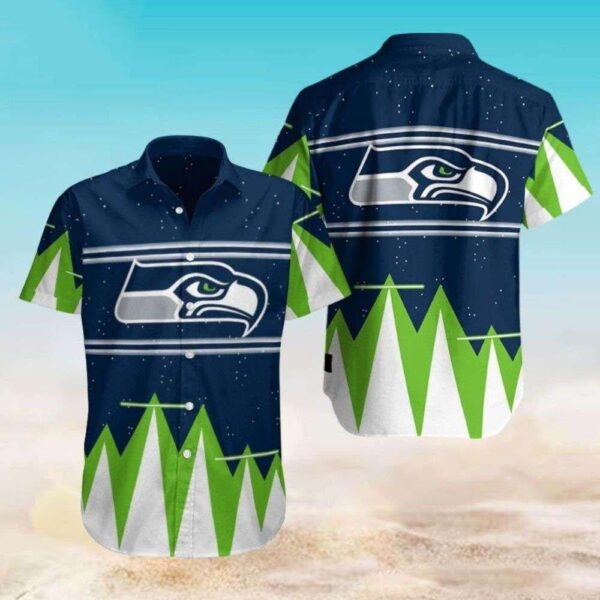 Seattle Seahawks Mountain Peak Starry Night Aloha Shirt