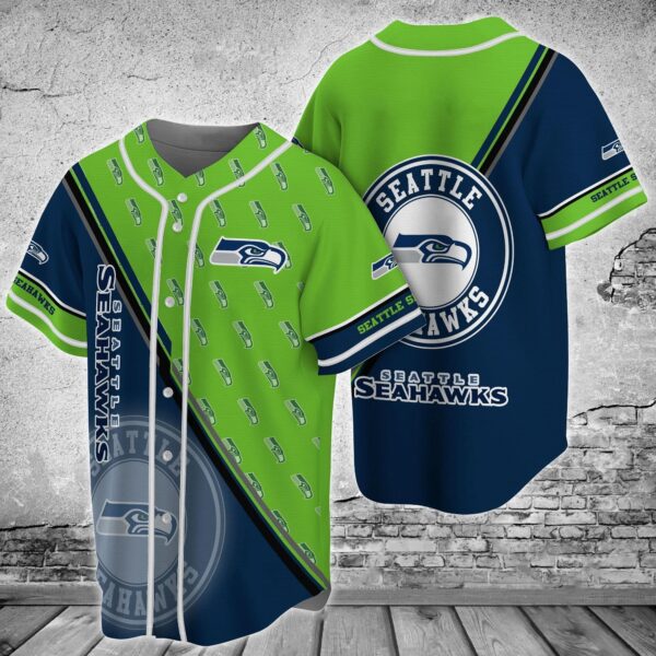 Seattle Seahawks NFL Baseball Jersey Shirt for Fans