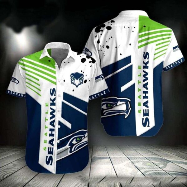 Seattle Seattle Seahawks Spirited Stride Navy Green Aloha Shirt