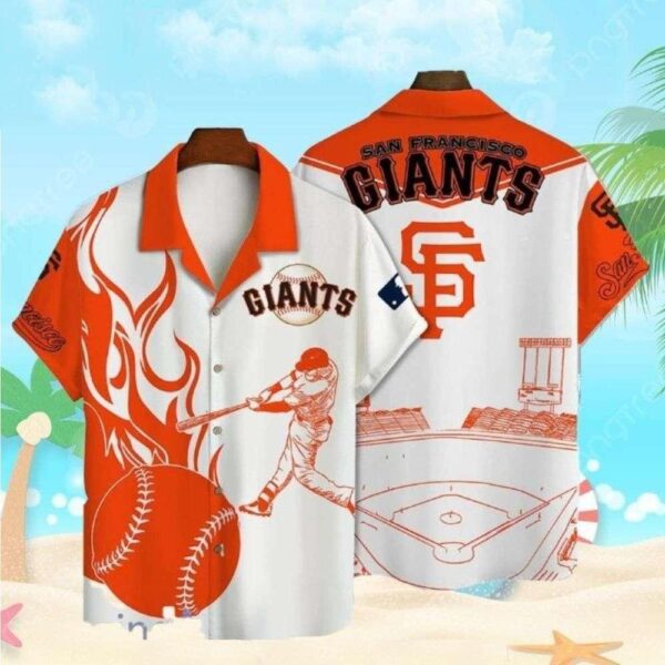 SF Giants Flame Thrower Hawaiian Shirt – Fireball White Edition