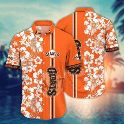 SF Giants Hibiscus Charm – Tropical White And Orange Aloha Shirt