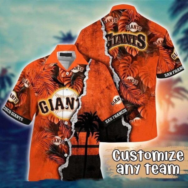 SF Giants Sunset Palm – Tropical Evening Custom Aloha Shirt