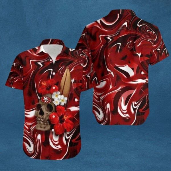 Skull Floral Fusion San Francisco 49ers Hawaiian Shirt