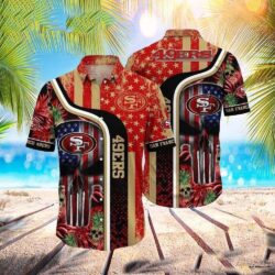 Star-Spangled 49ers Pride – San Francisco 49ers Skull Hawaiian Shirt