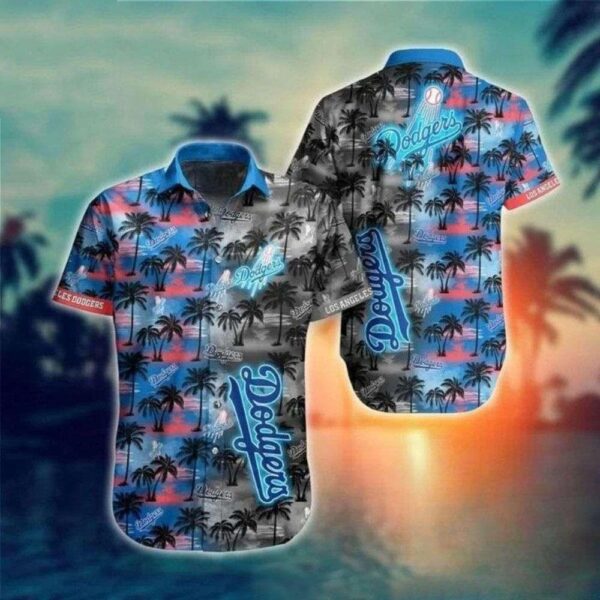 Sunset Silhouette LA Dodgers Tropical Shirt – Evening MLB Vibes