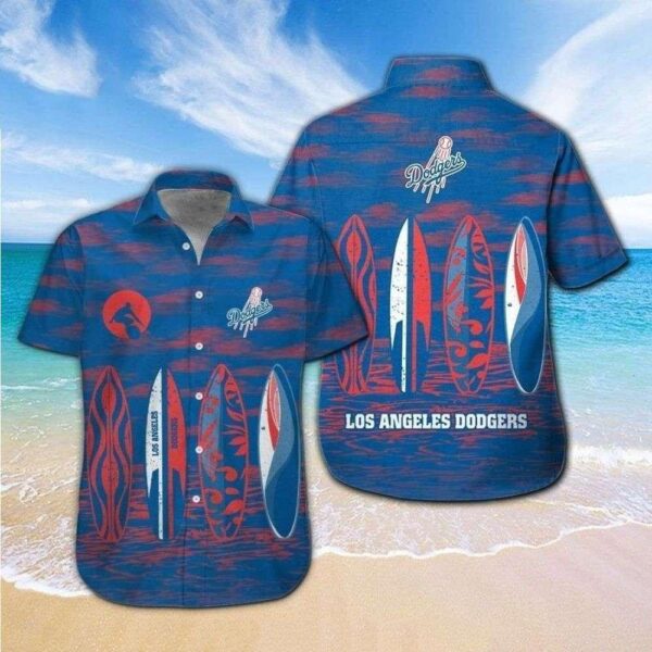 Surf’s Up MLB Los Angeles Dodgers Wave Hawaiian Shirt