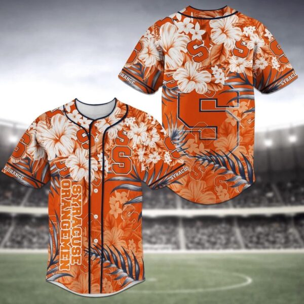 Syracuse Orange NCAA Baseball Jersey Shirt Flower