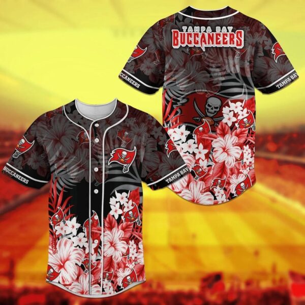 Tampa Bay Buccaneers Flower Design NFL Baseball Jersey Shirt