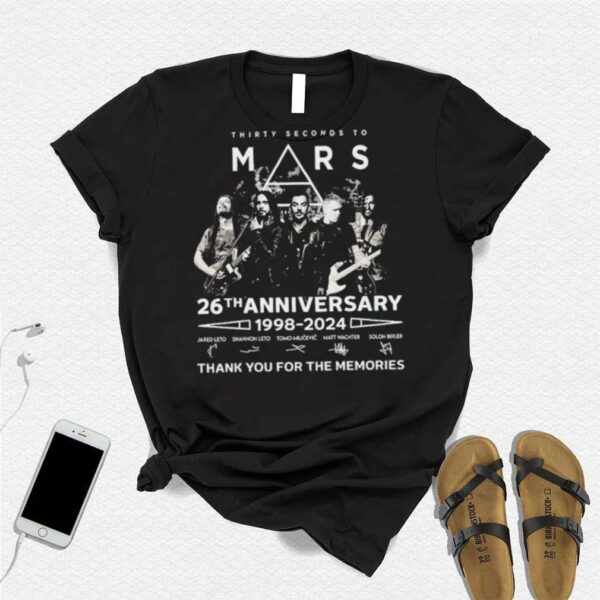 Thirty seconds to mars 26th anniversary 1998 2024 thank you for the memories signatures shirt