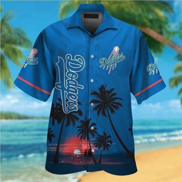 Tropical Dusk LA Dodgers Silhouette Hawaiian Shirt