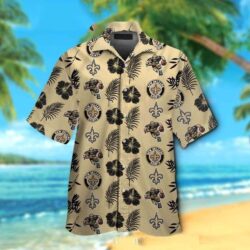 Tropical Escape NFL Saints Hawaiian Shirt With Palm Tree And Logo Print