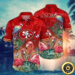 Tropical Parrot And Flamingo San Francisco 49ers Hawaiian Shirt