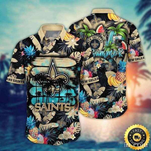 Tropical Summer Vibes NFL Saints Hawaiian Shirt