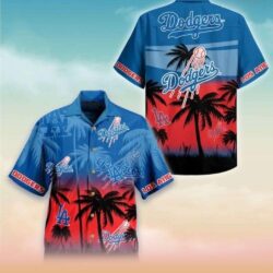 Tropical Twilight LA Dodgers Button-Down Shirt – Sunset MLB Silhouette