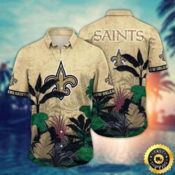 Tropical Twilight Saints Hawaiian Shirt – New Orleans NFL Floral Night