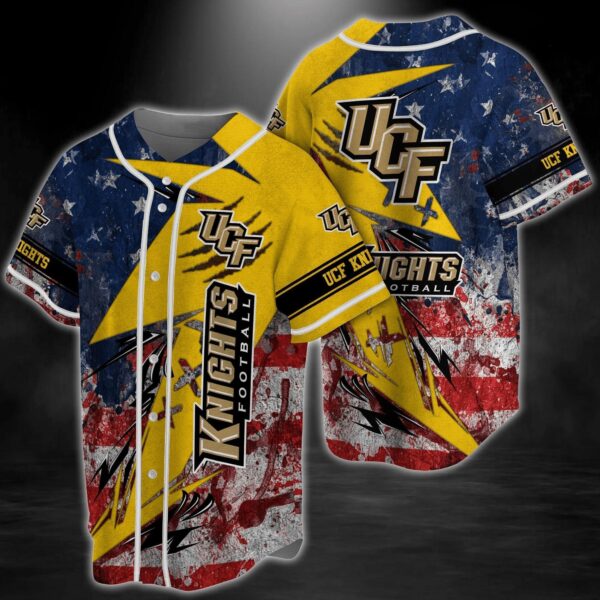 UCF Knights NCAA Baseball Jersey Shirt US Flag