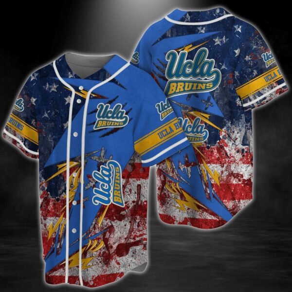 UCLA Bruins NCAA Baseball Jersey Shirt US Flag