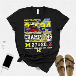 Undefeated Michigan Wolverines 2024 Rose Bowl Game Champions 27 20 logo shirt