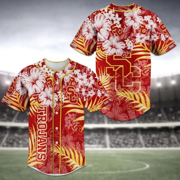 USC Trojans NCAA Baseball Jersey Shirt Flower