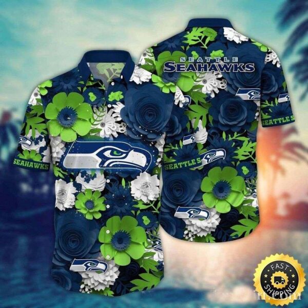 Vibrant Bloom Seattle Seahawks Tropical Hawaiian Shirt