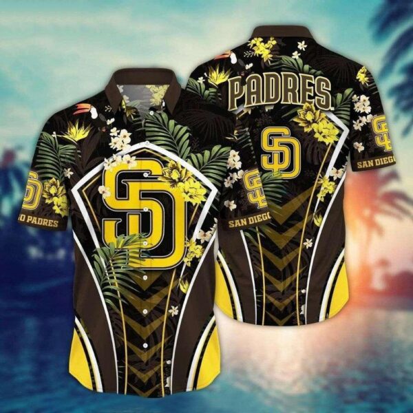 Vibrant Tropics San Diego Padres Hawaiian Shirt – MLB Botanical Fashion