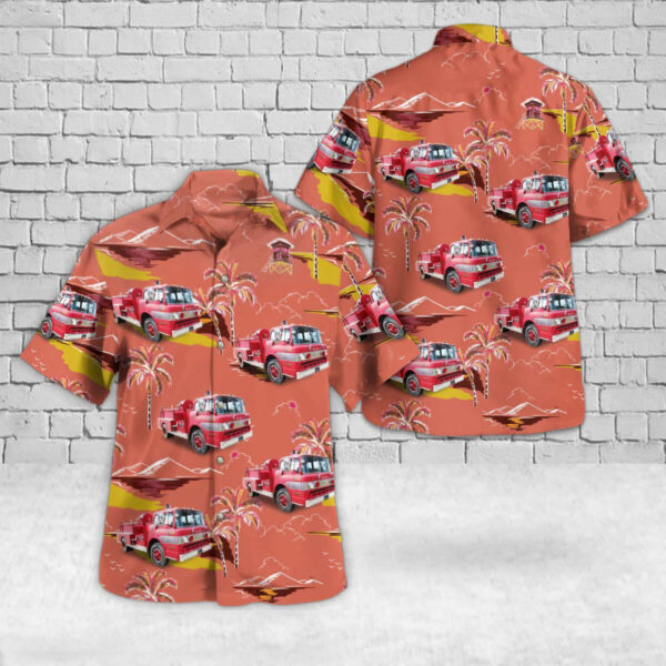 Vintage Ford C-SeriesBean Fire Engine Hawaiian Shirt