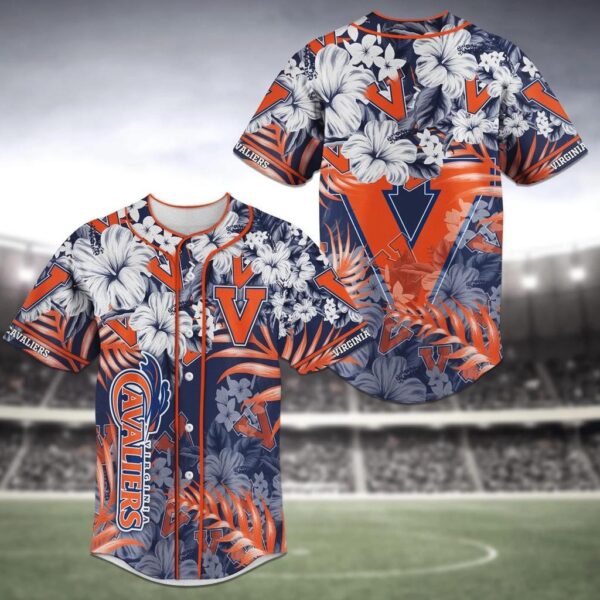 Virginia Cavaliers NCAA Baseball Jersey Shirt Flower