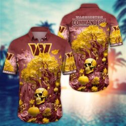 Washington Commanders Halloween Skull Pumpkin – NFL Hawaiian Shirt